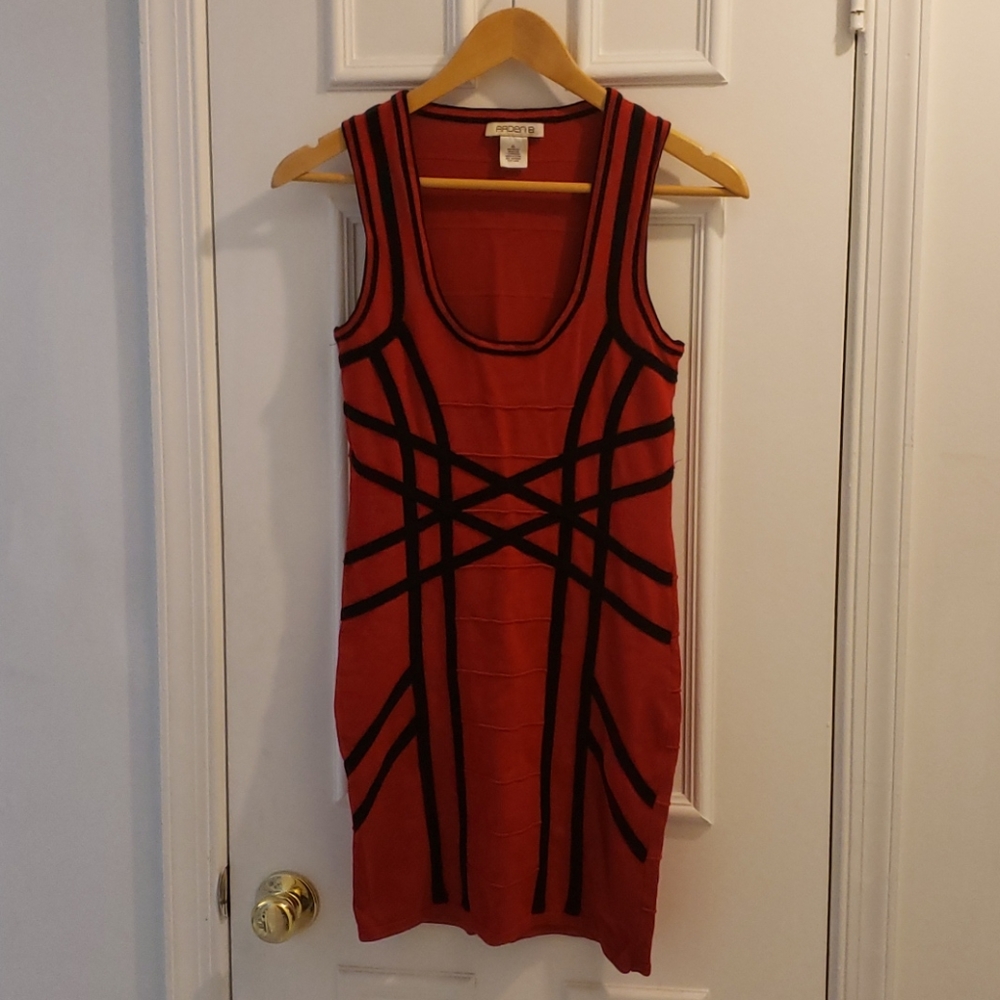 Arden B Red and Black Dress